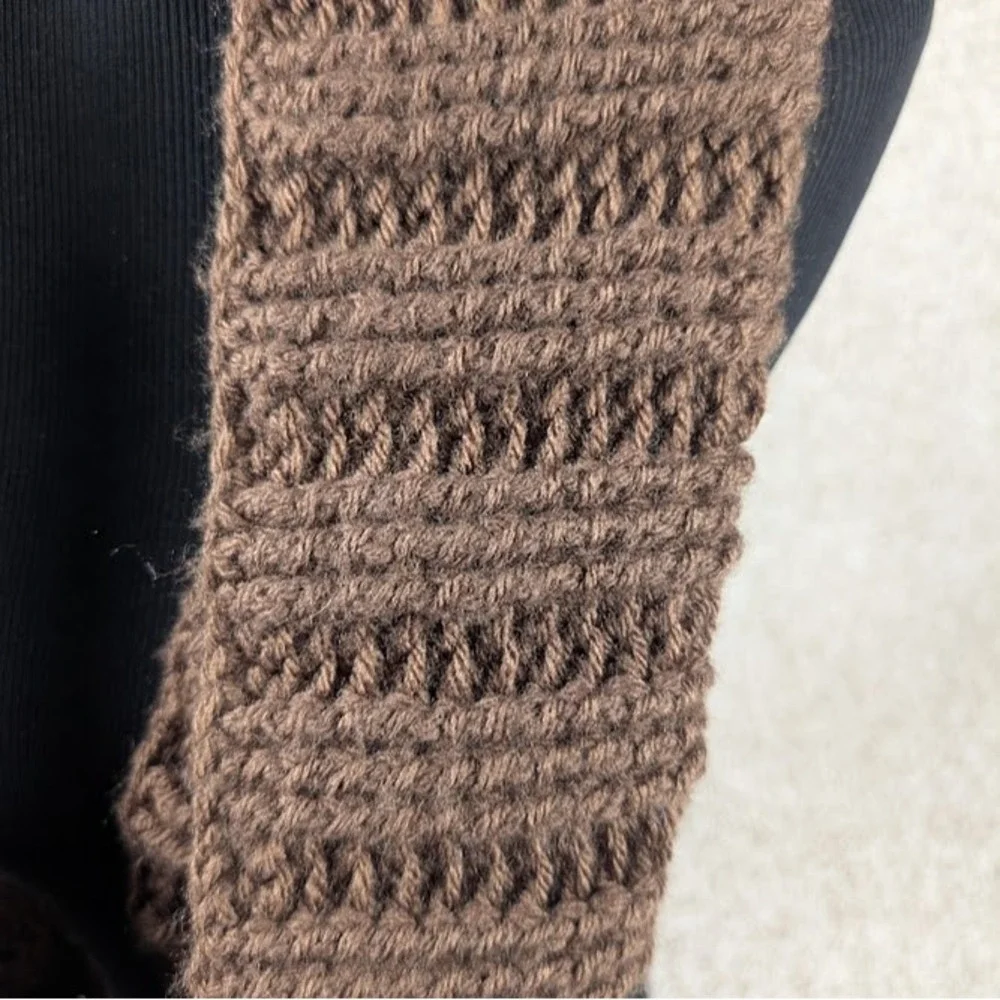 Chunky Knit Infinity Scarf Warm‎ Cozy Brown Crochet Loop Neck Warmer